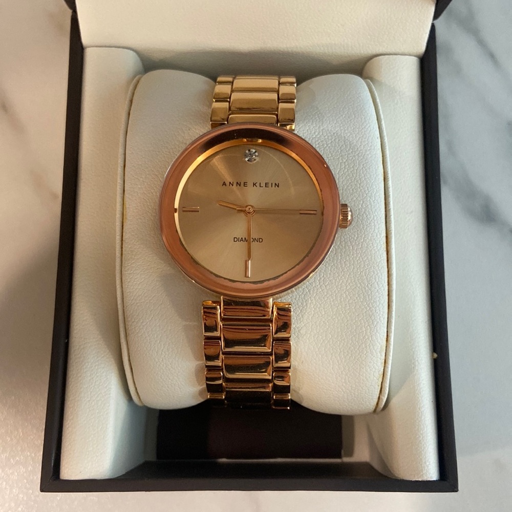 Anne Klein Rose Gold Diamond Accent Watch
